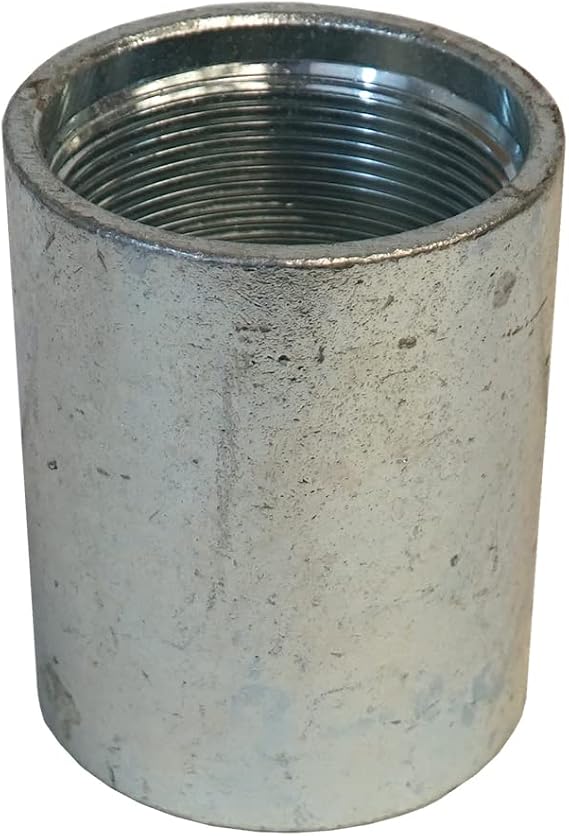 MfG DRCOUP200 2 Inch Galvanized Steel Drive Coupling for Water Well Point Drive Pipe, Heavy-Duty Threaded Coupler Fitting