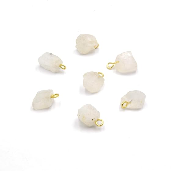 Natural Rough Gemstone Pendants | Drop Pendants | Birthstone Pendants Rainbow Moonstone