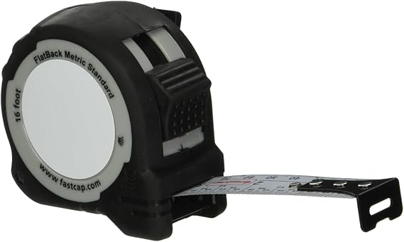 FastCap ProCarpenter Metric/Standard Flatback Measuring Tape, 16' Length | Standard Measurements with 1/16" Precision & Millimeter Markings, Ideal for Professionals and Home Improvement, 98048