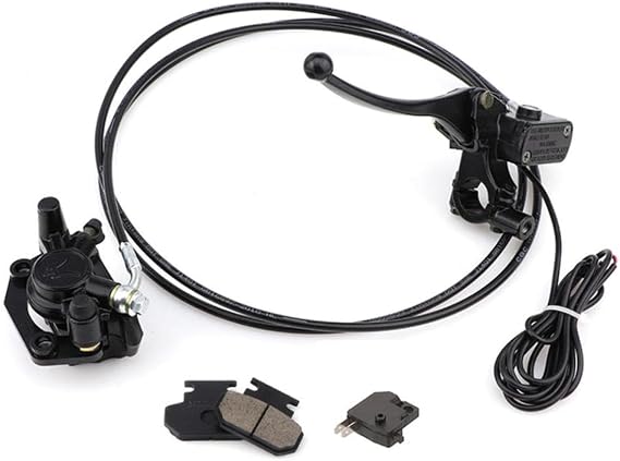 Hydraulic Disc Brake Master Cylinder Caliper Assembly with Pads Front Rear Compatible with Citycoco Style Electric Replacement Parts(Rear Brake A)