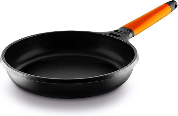 Fundix by Castey Nonstick Cast Aluminium Induction Fry Pan with Removable Orange Handle, 8-Inch
