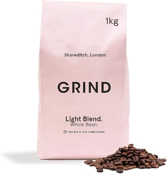 Grind Light Blend Specialty Coffee Beans – 1kg Bag – Light Roast – Suitable for All Coffee Machines – 100% Arabica – Barista Quality – Ethically Sourced – Locally Roasted in UK