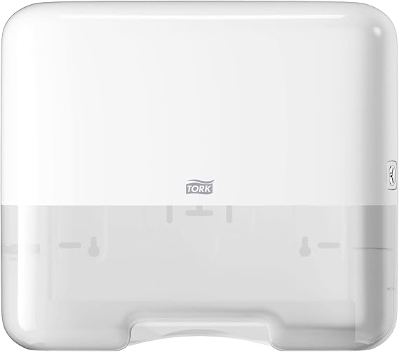 Tork Singlefold/C-Fold Mini Hand Towel Dispenser 553100 - H3 Paper Towel Dispenser - Slim, White