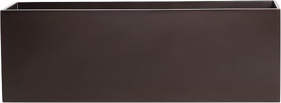 Belmont Rectangle Fiberglass Planter Box, Brown, L:24" x W:8" x H:8"