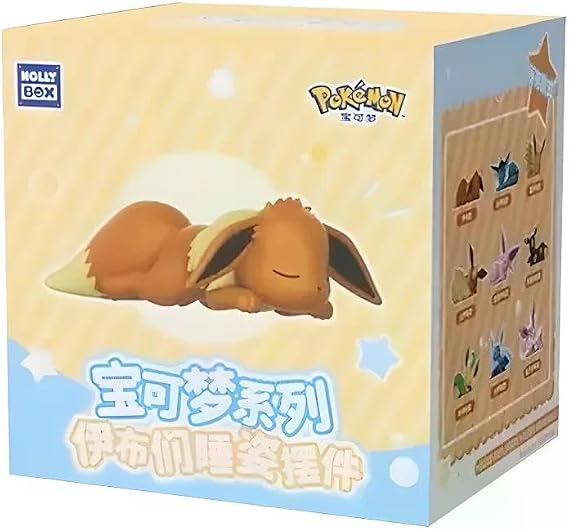 Pokémon Eeveelutions Sleeping Series Blind Box - Evoli & Developments Collectible Figure Surprise Box with Random Figure Cute Pokémon Mini Figure to Collect & Decorate