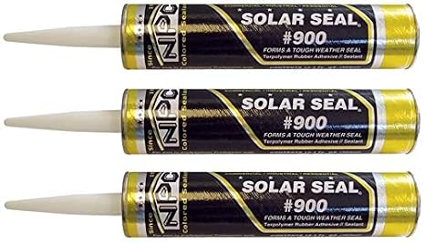 NPC #900 Solar Seal 3 Pack - for Metal Roofing Flashing/Panels, Vinyl and Fiber Cement Siding, Fiberglass, Cedar, Brick & Masonry, Sky Lights, Sun Rooms, Truck RV Trailers, Flashing (3, Charcoal)