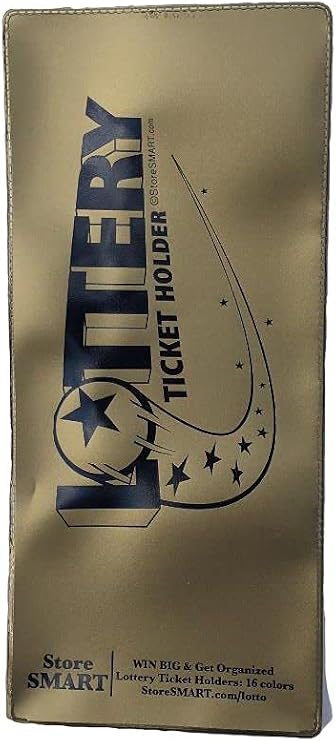 StoreSMART - Lotto Ticket Lottery Holder - 4"x9" Plastic LT - Gold - 2 Pack