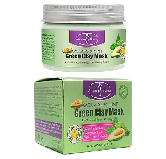 AICHUN BEAUTY Clay Face Mask (AVOCADO & MINT (GREEN))