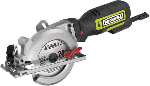 Rockwell 4-1/2 Compact Circular Saw, 5 amps, 3500 rpm, with Dust Port and Starter Kit RK3441K , Black
