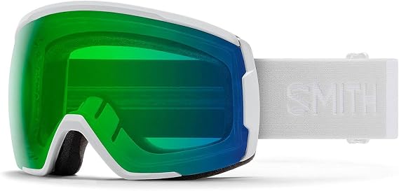 Smith Optics Proxy Unisex Snow Winter Goggle - White Vapor, ChromaPop Everyday Green Mirror