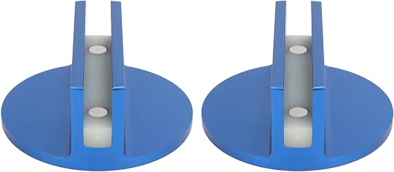 Universal Magnetic Jack Pad, 2PCS Slot Width 0.4 Inch Aluminum Jacking Puck Pinch Weld Frame Rail Adapter for Vehicles Most Pinch Weld at Least 3 Inches(Blue)