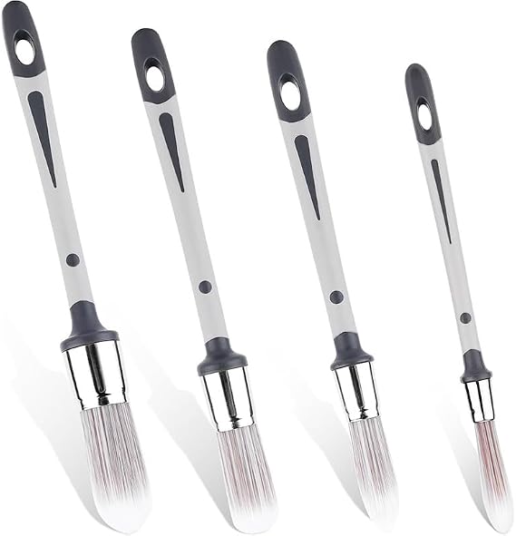 4-Pack Paint Brushes for Walls Painting - 0.4", 0.5", 0.6", 0.9", Trim Paint Brushes& Paint Edger Tool for Walls - Ideal for Baseboards, Furniture, Corners & Touch-Ups