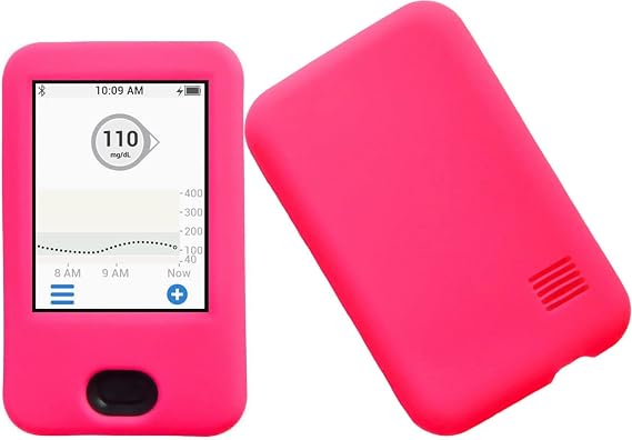 Solid Color Premium Silicone Soft Case for Dexcom G6 Receiver CGM (HOT Pink)