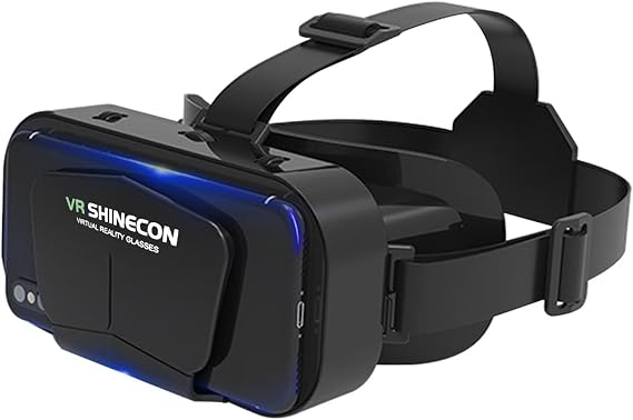 3D VR Glasses VR Virtual Reality Headset Support 360° Panoramic Large Screen Anti Blue Light Adjustable Eye Distance Anti-Fatigue Goggles for Movies Games VR Glasses