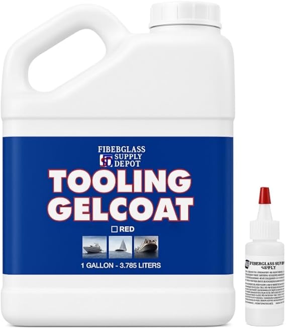 Fiberglass Supply Depot Red Tooling Gelcoat Gallon with 60cc Hardener (MEKP)