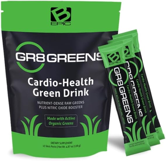 BEpic GR8 Greens Activ Superfood Powder Organic | Great Taste Even in Water! | 30 Packets | 1 Month Supply (1)