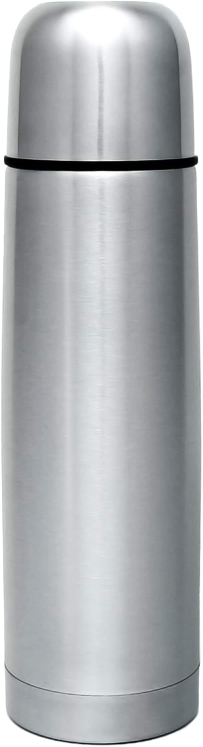 GRÄWE Thermos Flask Stainless Steel Drinking Bottle Thermos Flask Insulated Flask for on the Go with Cup Leak-Proof Dishwasher Safe (Silver 750 ml)