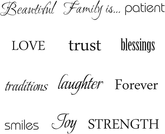 12PCS Wall Ides Decals Family Inspirational Quotes Peel and Stick Vinyl Art Lettering Saying Decor