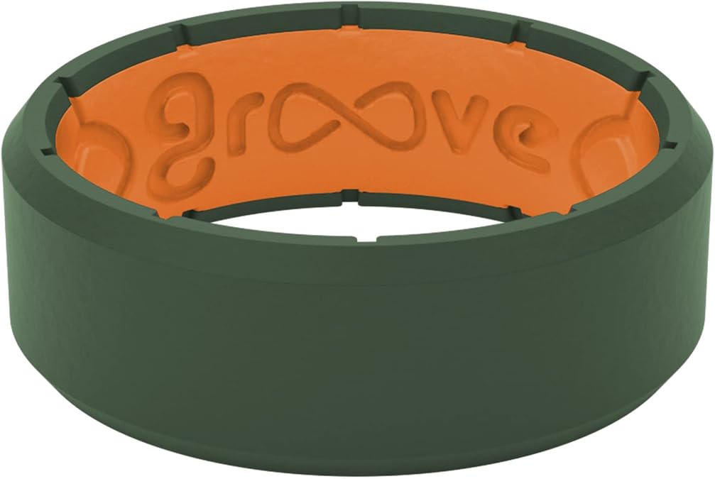 Groove Life Edge Silicone Ring - Breathable Rubber Wedding Rings for Men, Unique Design, Comfort Fit Ring