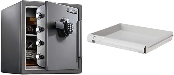 SentrySafe SF123ES Fireproof Safe with Digital Keypad 1.23 Cubic Feet,Black & 912 Tray Accessory, For SFW082 and SFW123 Fire Safes
