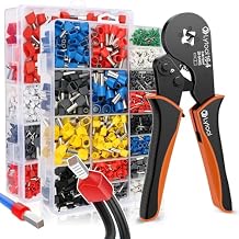 Lytool Square Ferrule Crimping Tool Kit, Wire Ferrule Crimper Plier AWG 28-5, 1200 PCS Single & Dual Ferrule Connectors Wire Ferrules + 750PcsDouble Wire Ferrule Kit 8-22 AWG