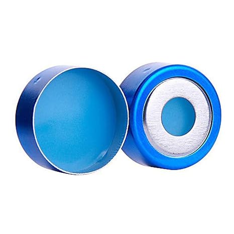 20-0020BMB Bi-Metal Crimp Seal with Butyl Liner, Blue, 20 mm (Pack of 100)
