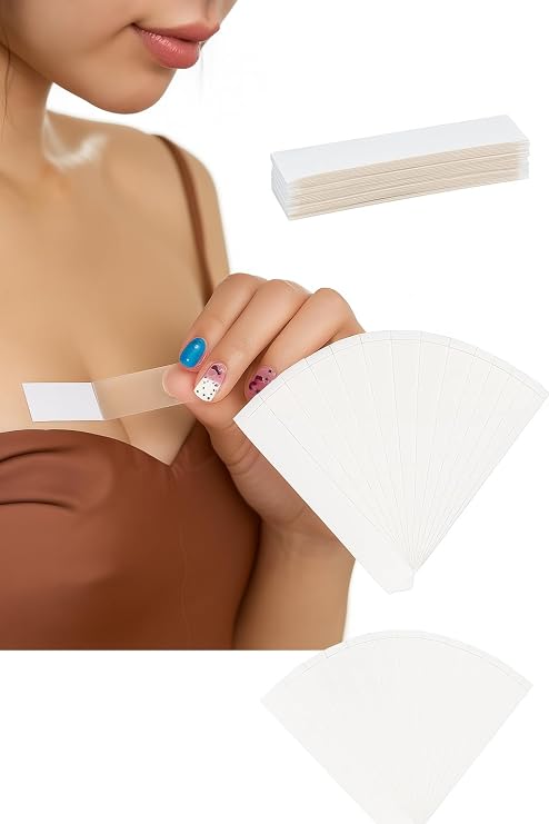 Kyrotech 36'lı Şeffaf Giysi Sabitleyici Bant – Hipoalerjenik, İz Bırakmaz, Dekolte ve Askı Sabitleme Bandı, Kadın ve Erkekler İçin Tek Kullanımlık Cilt Dostu Giysi Bandı