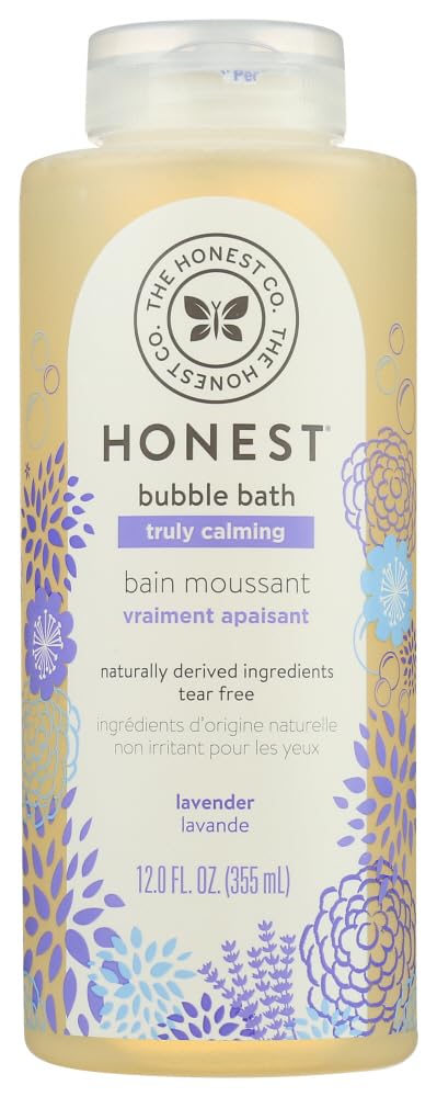 The Honest Company Calming Lavender Hypoallergenic Bubble Bath with Naturally Derived Botanicals, Dreamy Lavender, 12 Fluid Ounce 3 Bottles