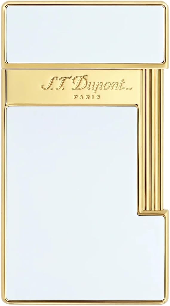 S.T. Dupont Slimmy White Lacquer & Gold Lighter, 028004