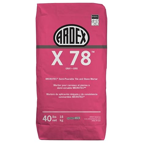 Ardex X 78 MICROTEC Polymer Modified Mortar Underlayment 40 lb Bag Gray