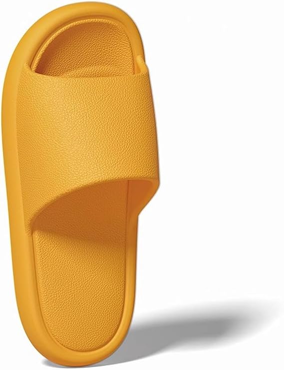 Pillow Slippers Slides For Women And Men,Summer Slippers For Women Thick Sole Quick Drying Non-Slip Novelty Lightweight Soft Indoor Outdoor(Yellow,Eur38-39)