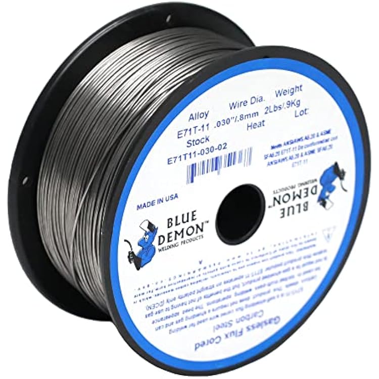 Blue Demon E71T-11 X .030 X 2LB Spool gasless flux core welding wire, 0.03, Silver