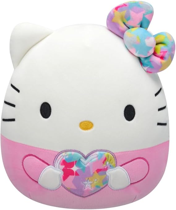 Squishmallows Hello Kitty Plush Toy, 8 Inch, Bowtie and Heart Design