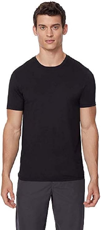 32 DEGREES Cool Mens 2 Pack Short Sleeve Crew Neck T Shirt (Large, Black)