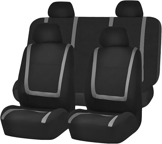 Universal 9 Pcs Car Seat Covers Full Sets for Toyota Avensis Sedan/Liftback T27 T25 T22 Sedan Hatchback (Liftback) 5-Seats Car Seat Protector Automotive Cushion Covers,Grey