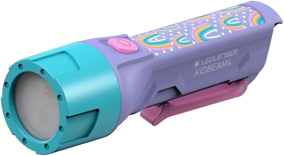 Ledlenser Kidbeam 4 502789 Children's LED Light, Purple, Rainbow Pattern, Flashlight, Battery Operated, Up to 70 Lumens, Genuine Japanese Product, Small