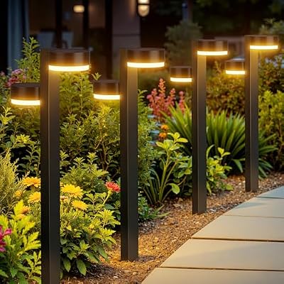 ELECLINK Solar Pathway Lights Outdoor Waterproof, 6 Pack with 12 Head Solar Lights Outdoor Super Bright Up to 15Hrs, Auto OnOff Garden Light for Yard Patio Path Walkway Driveway Outside Decor