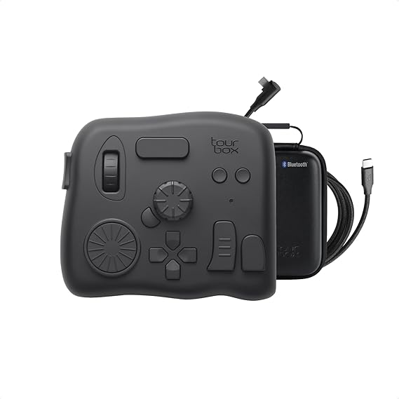 TourBox Elite - Bluetooth Video Editing Controller Color Grading Speed Editor, Intuitive Control, Professional Digital Creator Console for DaVinci, Premiere, Final Cut Pro and More, Mac/PC (Black Set)
