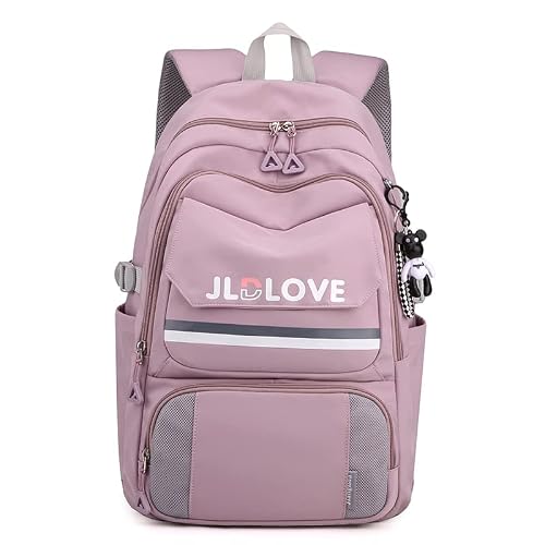 ROER Lady Backpack Dayback college Big Bookbag Waterproof Travel Laptop Notebook Computer Bag For man womanPurple