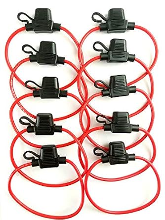 Fuse Holder 14 AWG APM/ATM MINI Blade Inline Fuse Holders (10 Pack, 14 Gauge)