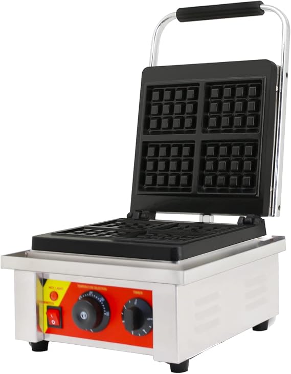 Commercial Belgian Waffle Maker 4 Slice Waffle Iron Square Shaped