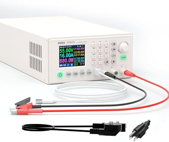 RD RD6018 DC Power Supply Variable Adjustable Lab Bench Power Supply Buck Converter Step Down Switching Regulated 4-Digital LCD Display 60V 18A 1080W