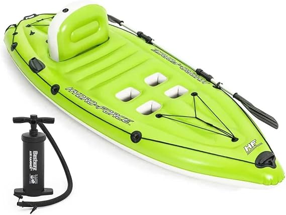 Hydro-Force Bestway Inflatable Kayak, Koracle Inflatable Boat Set for Fishing with Hand Pump and Paddle, 1 Person Capacity