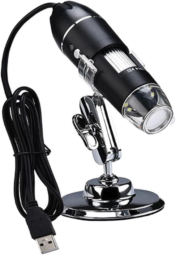 USB Magnifier Microscope 1600x Black Alloy ABS for Phone Repair