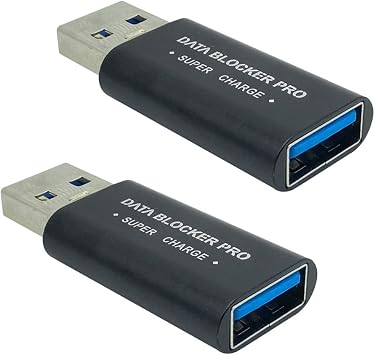 2Pcs USB Data Blocker USB-A Data Blocker Protect Against Juice Jacking Support Safe Quick Charge Stop Data Theft
