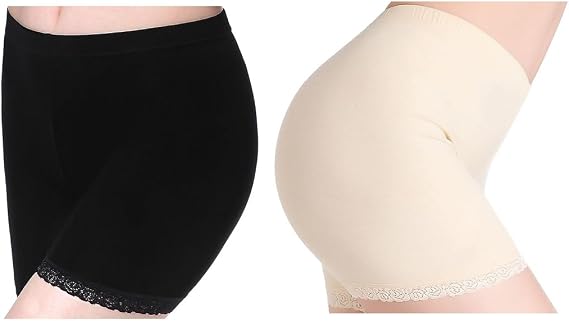CnlanRow Womens Under Skirt Leggings Soft Stretch Lace Short Leggings Fitness Shorts