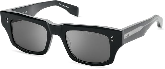 Dita COSMOHACKER DT DTS727 A-01 Matte Black Plastic Rectangle Sunglasses Grey Lens, 52-22-146