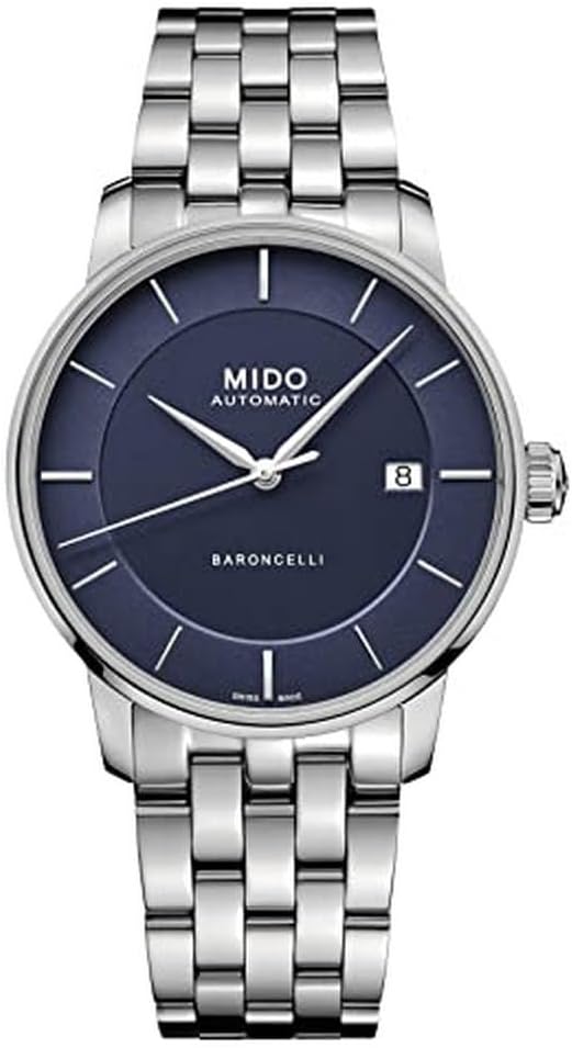 MIDO Baroncelli Signature Gent - Swiss Automatic Watch for Men - Blue Dial - Case 39mm - M0374071104100