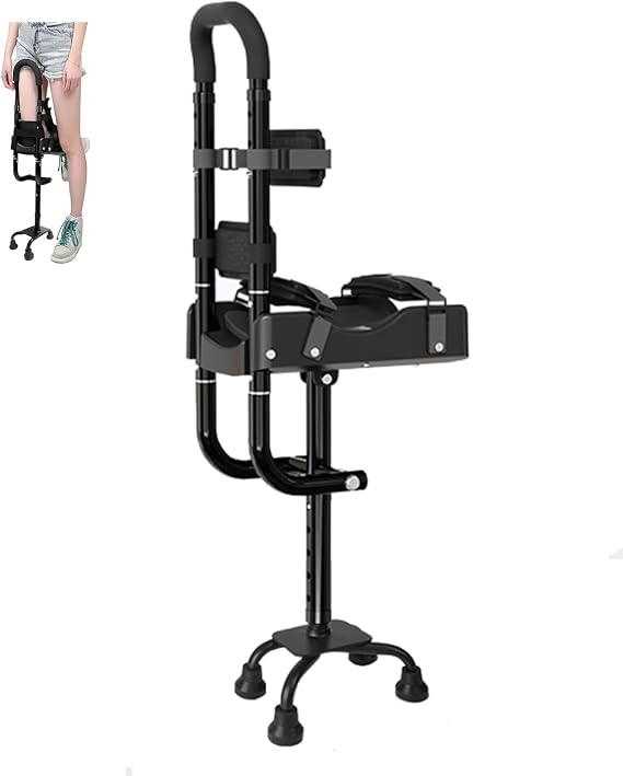 Single-Leg Telescopic Walker Pain Free Knee Crutch Hands Free Crutches for Adults Knee Crutch Leg Knee Mobility Support for Disability Elderly Injury Ankle Fracture(Right)