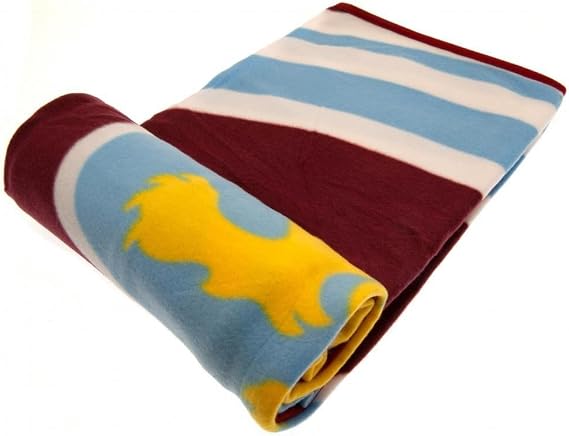 Premier Life Aston Villa FC Crested Fleece Blanket Throw Pulse Gift Present, Multicoloured, 120Cm X 150Cm